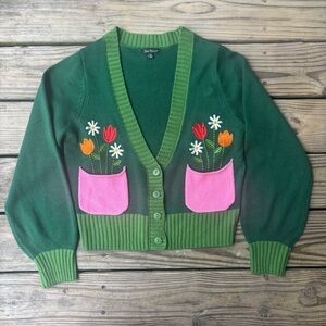 Smak Parlour Embroidered Flower Cardigan